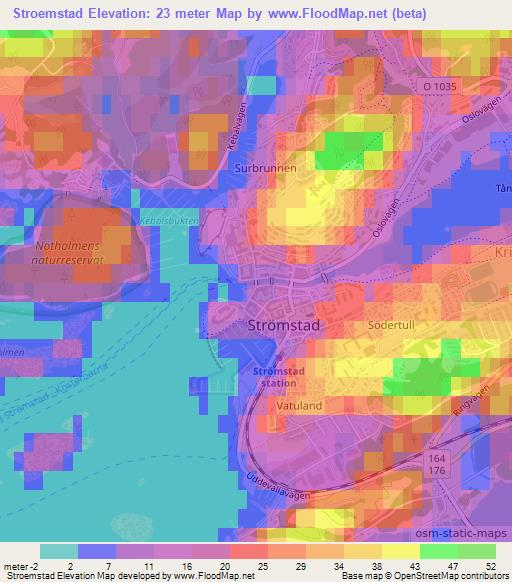 Stroemstad,Sweden Elevation Map