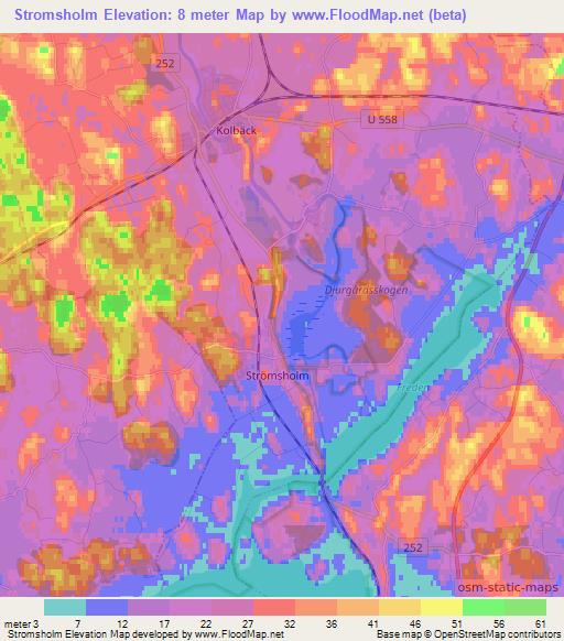 Stromsholm,Sweden Elevation Map