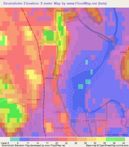 Stromsholm,Sweden Elevation Map