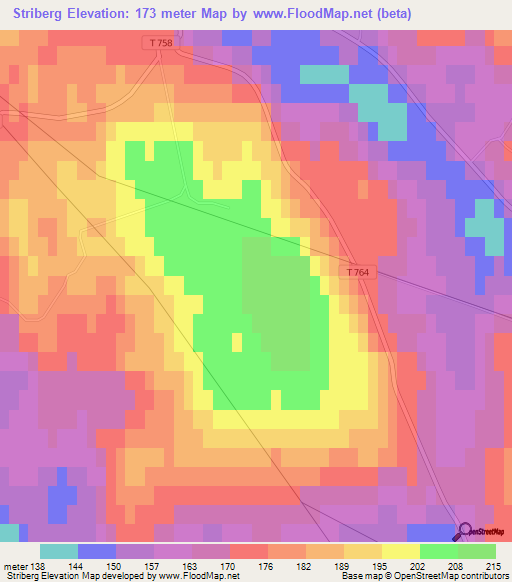 Striberg,Sweden Elevation Map