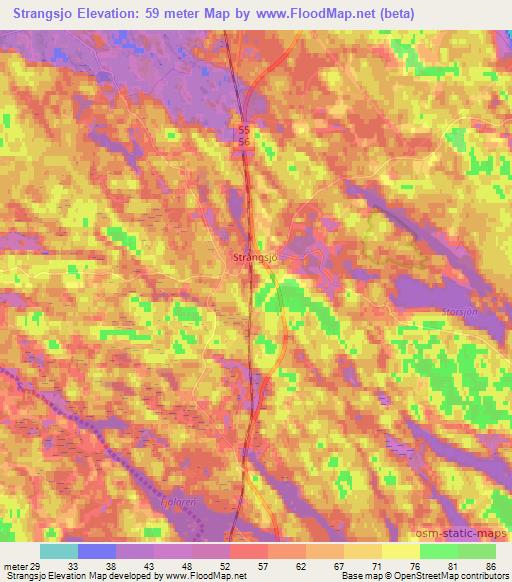 Strangsjo,Sweden Elevation Map