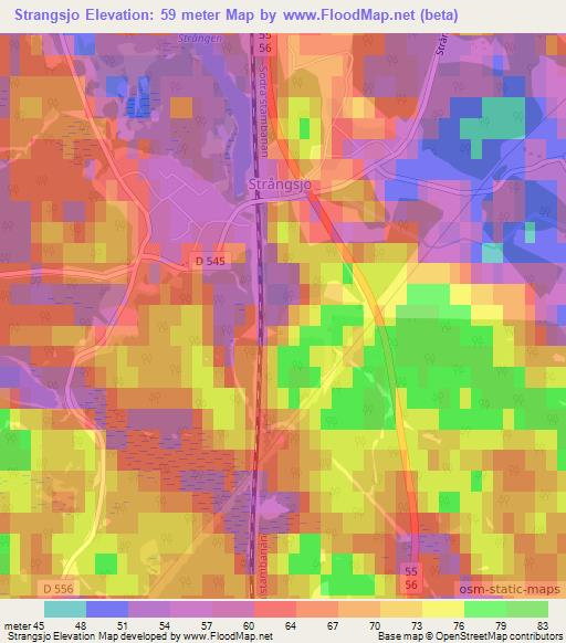 Strangsjo,Sweden Elevation Map