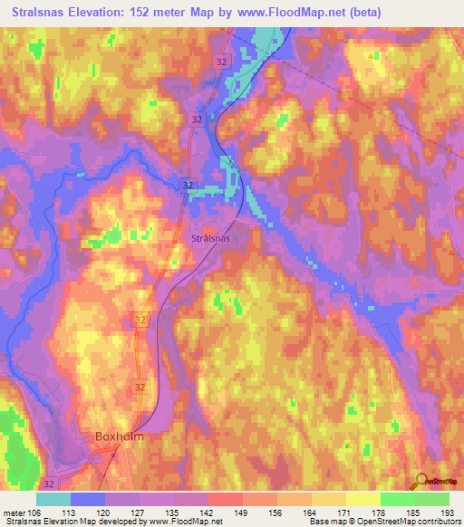 Stralsnas,Sweden Elevation Map