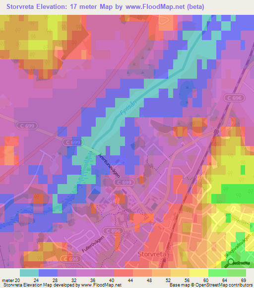 Storvreta,Sweden Elevation Map