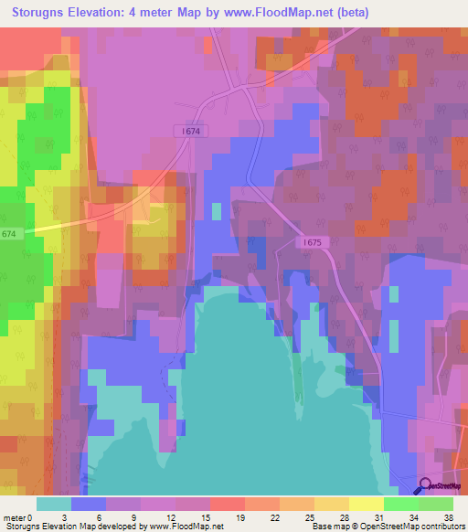 Storugns,Sweden Elevation Map