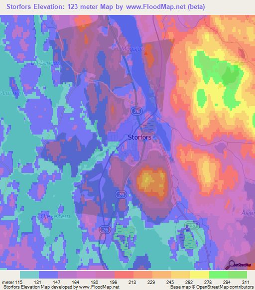 Storfors,Sweden Elevation Map