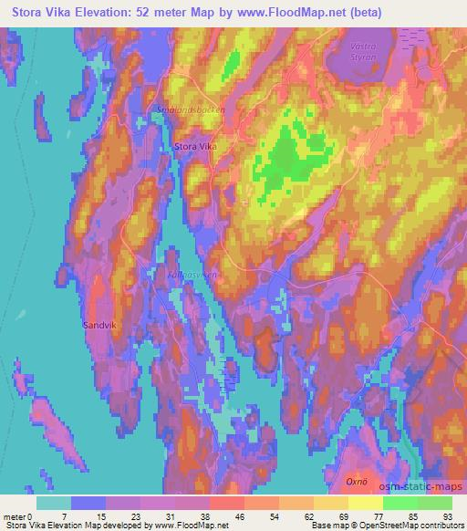 Stora Vika,Sweden Elevation Map