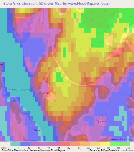 Stora Vika,Sweden Elevation Map