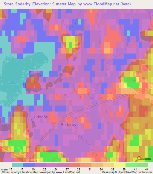 Stora Soderby,Sweden Elevation Map