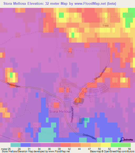 Stora Mellosa,Sweden Elevation Map