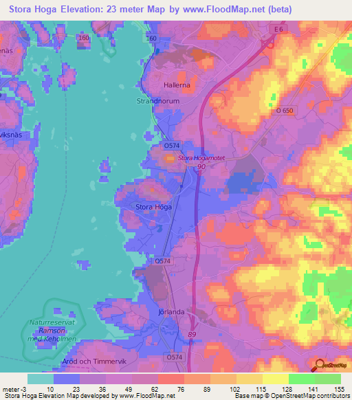 Stora Hoga,Sweden Elevation Map