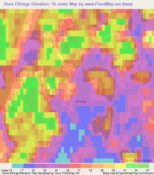 Stora Ellringe,Sweden Elevation Map