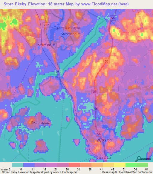 Stora Ekeby,Sweden Elevation Map