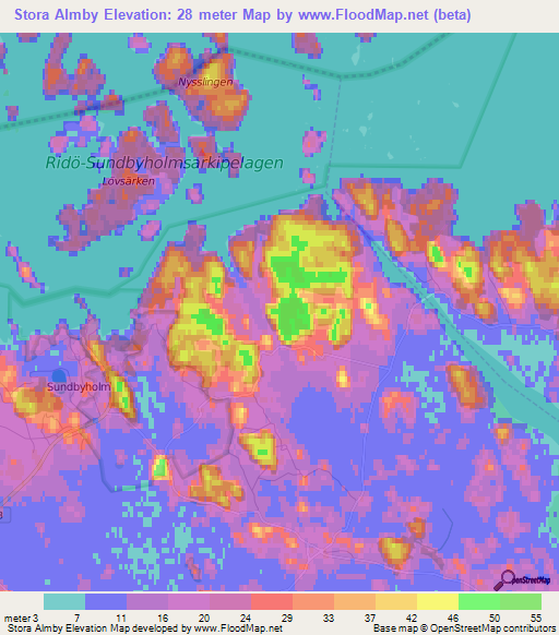 Stora Almby,Sweden Elevation Map