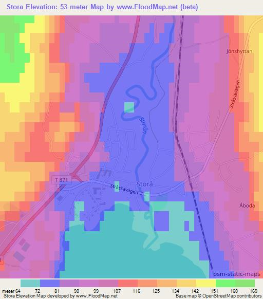 Stora,Sweden Elevation Map