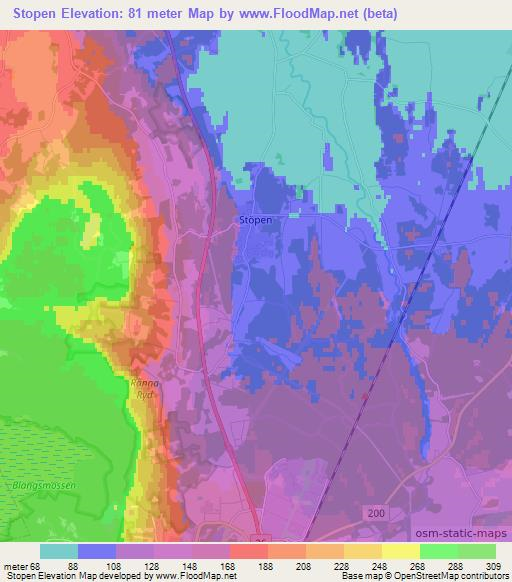 Stopen,Sweden Elevation Map