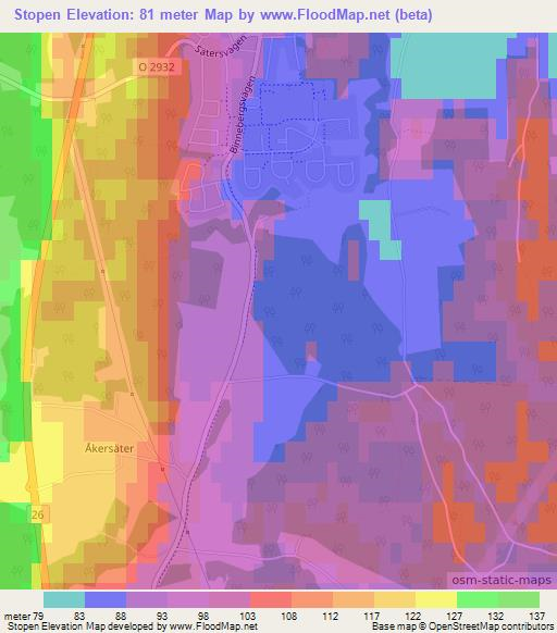 Stopen,Sweden Elevation Map