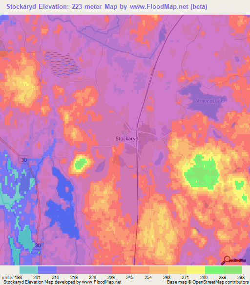 Stockaryd,Sweden Elevation Map