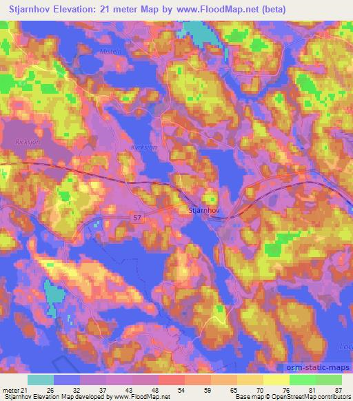 Stjarnhov,Sweden Elevation Map