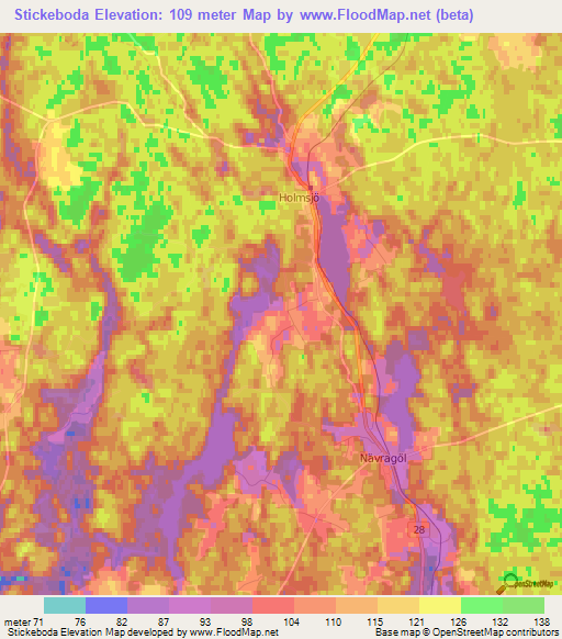 Stickeboda,Sweden Elevation Map