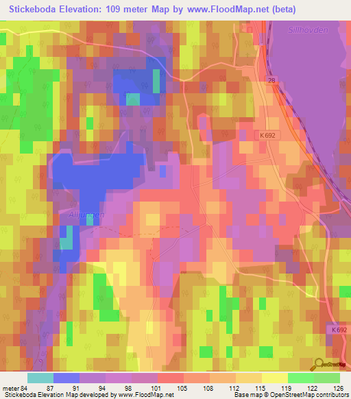 Stickeboda,Sweden Elevation Map