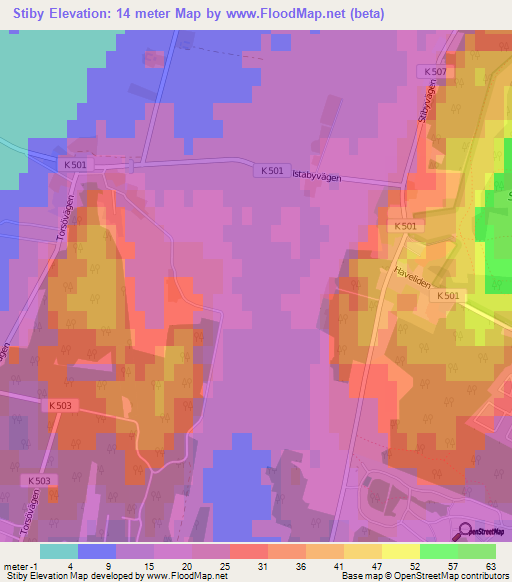 Stiby,Sweden Elevation Map