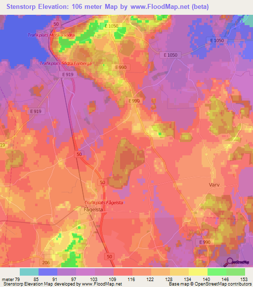 Stenstorp,Sweden Elevation Map