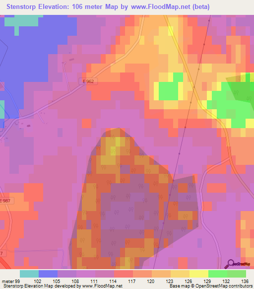 Stenstorp,Sweden Elevation Map