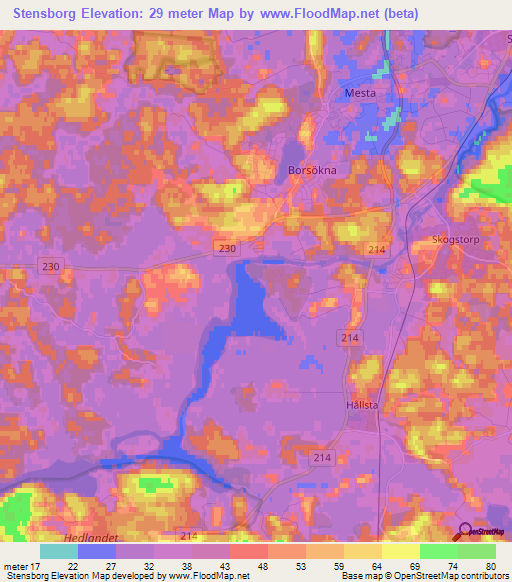 Stensborg,Sweden Elevation Map