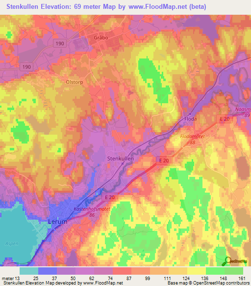 Stenkullen,Sweden Elevation Map