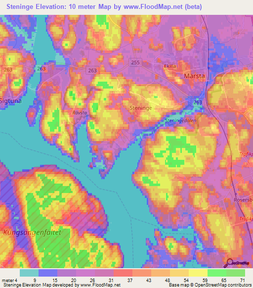 Steninge,Sweden Elevation Map