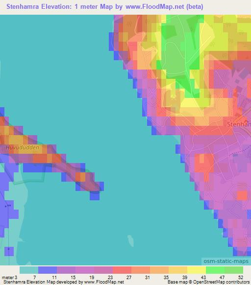 Stenhamra,Sweden Elevation Map