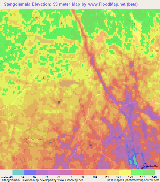 Stengolsmala,Sweden Elevation Map