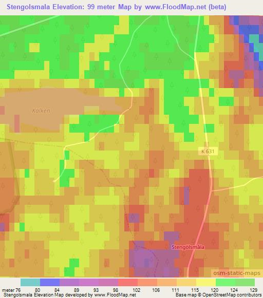 Stengolsmala,Sweden Elevation Map