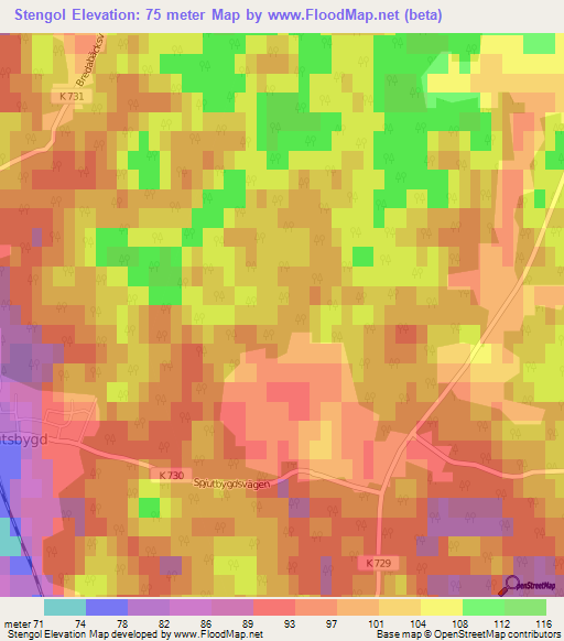 Stengol,Sweden Elevation Map