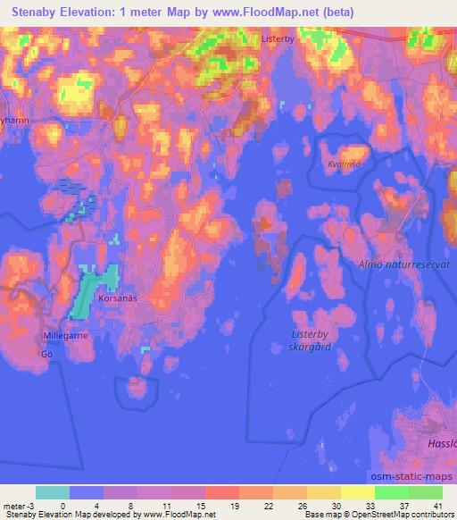 Stenaby,Sweden Elevation Map