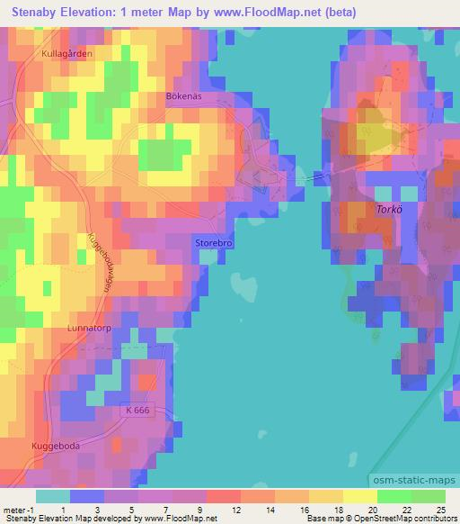 Stenaby,Sweden Elevation Map