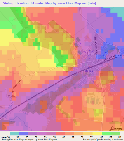 Stehag,Sweden Elevation Map