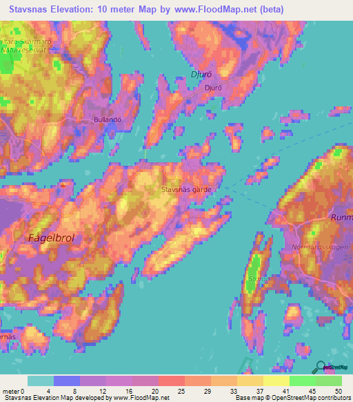 Stavsnas,Sweden Elevation Map