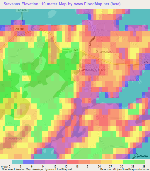 Stavsnas,Sweden Elevation Map