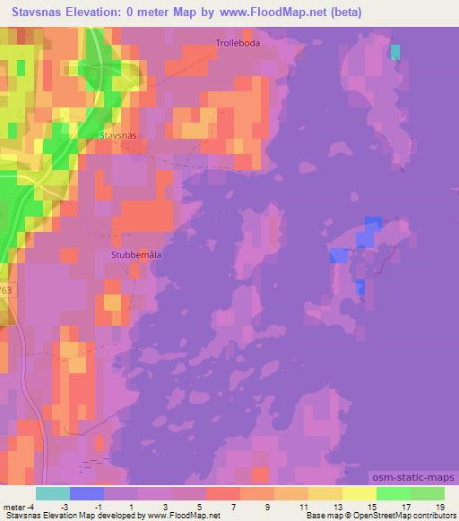 Stavsnas,Sweden Elevation Map