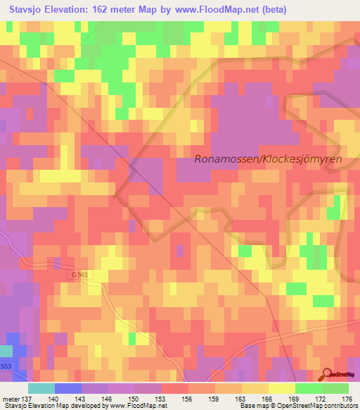 Stavsjo,Sweden Elevation Map