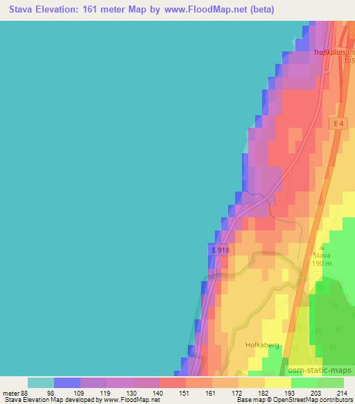 Stava,Sweden Elevation Map