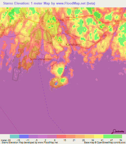 Starno,Sweden Elevation Map