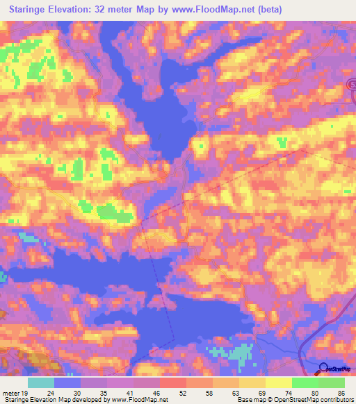 Staringe,Sweden Elevation Map