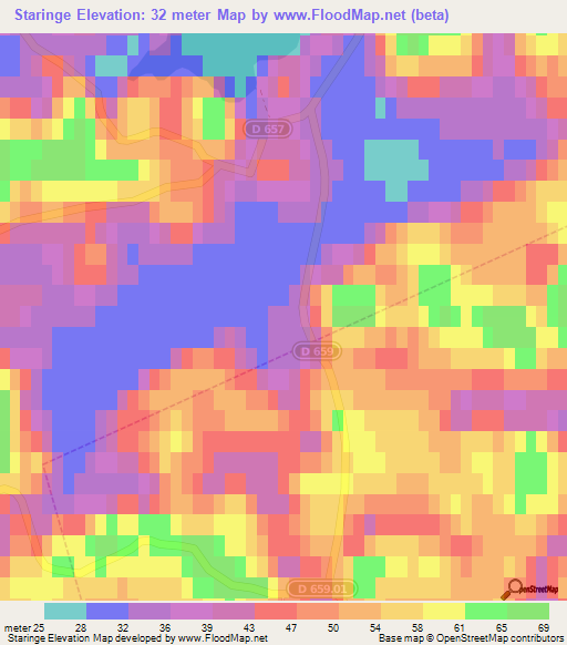 Staringe,Sweden Elevation Map