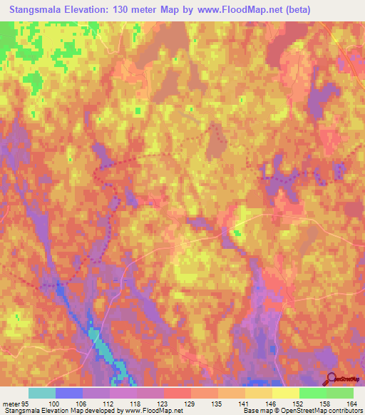 Stangsmala,Sweden Elevation Map