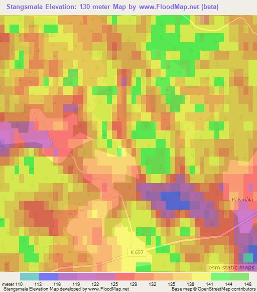 Stangsmala,Sweden Elevation Map