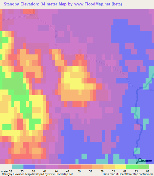 Stangby,Sweden Elevation Map