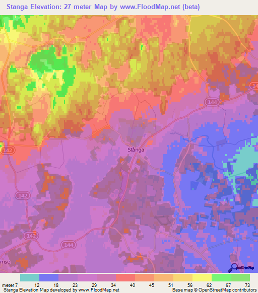 Stanga,Sweden Elevation Map